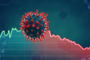 Illustration of SARS-COV2 and a graph
